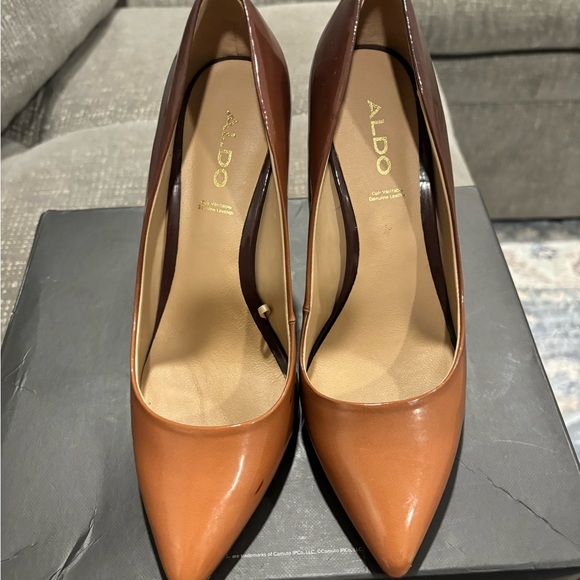 ALDO STESSY BROWN HEELS - Picture 2 of 8